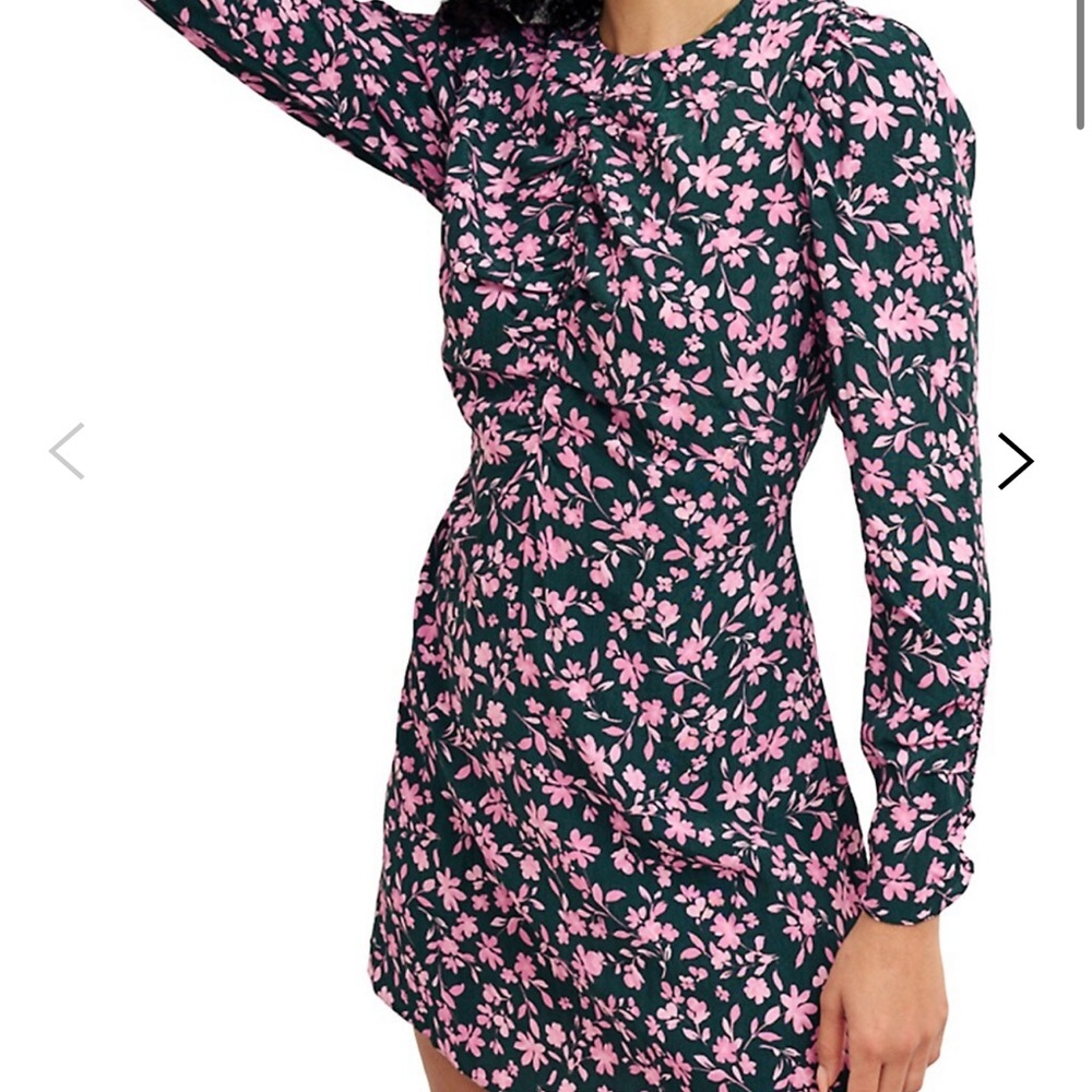 Navy/green/pink floral dress